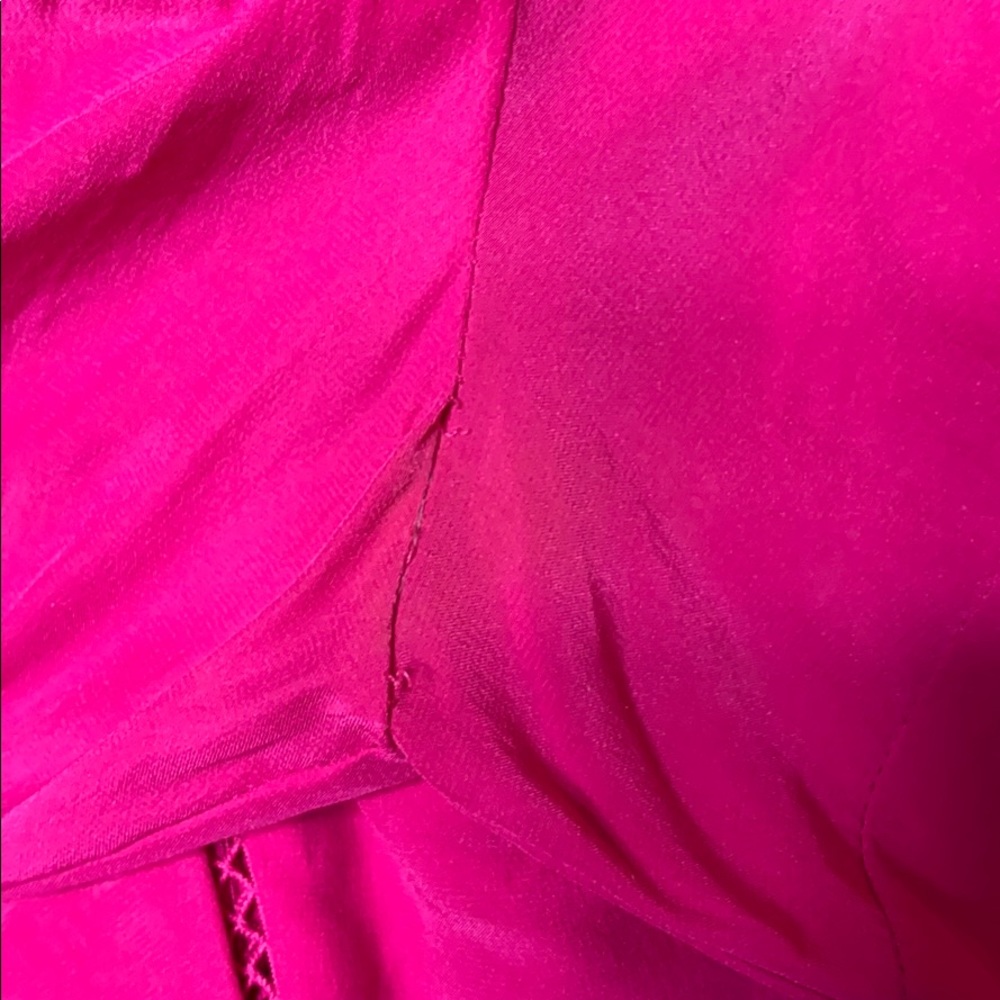 Veronica Beard Silk Magenta Button Front Blouse 4 - image 7